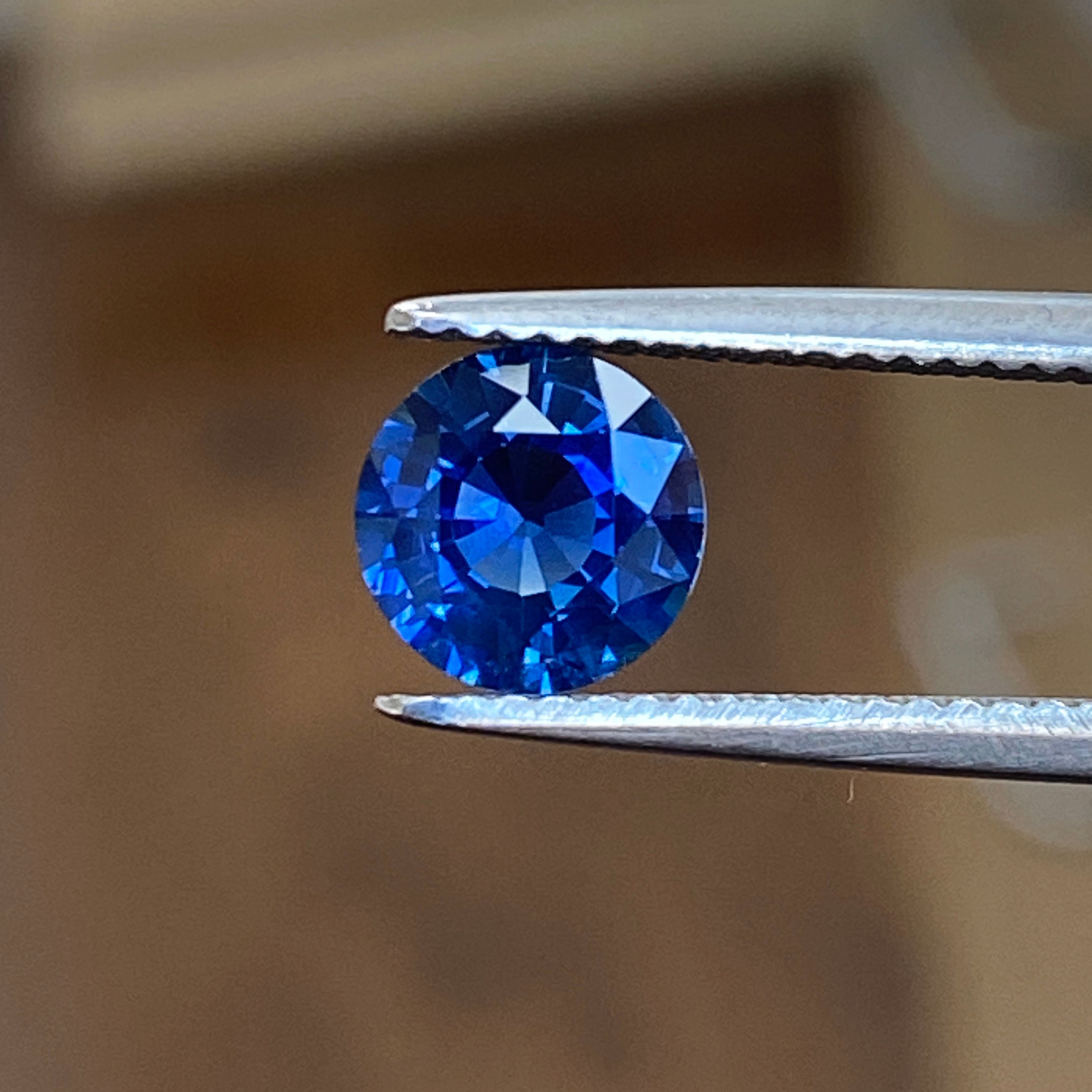 SAPPHIRE FACETED 1.49ct BLUE BLUE EC SRILANKA HEATED