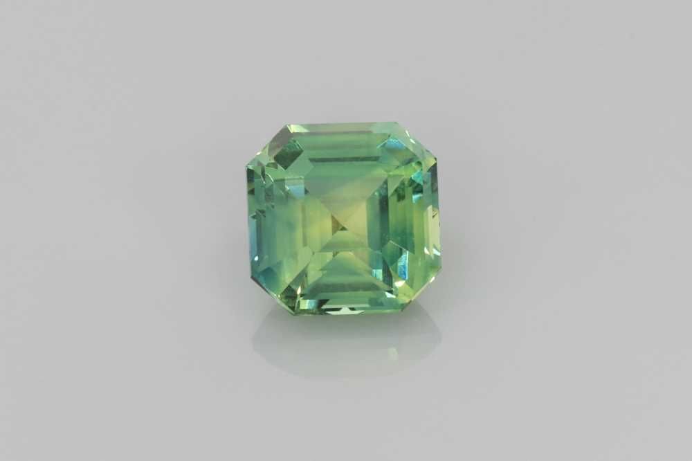 Szafir 2,01 ct, dwubarwny, szlif asscher