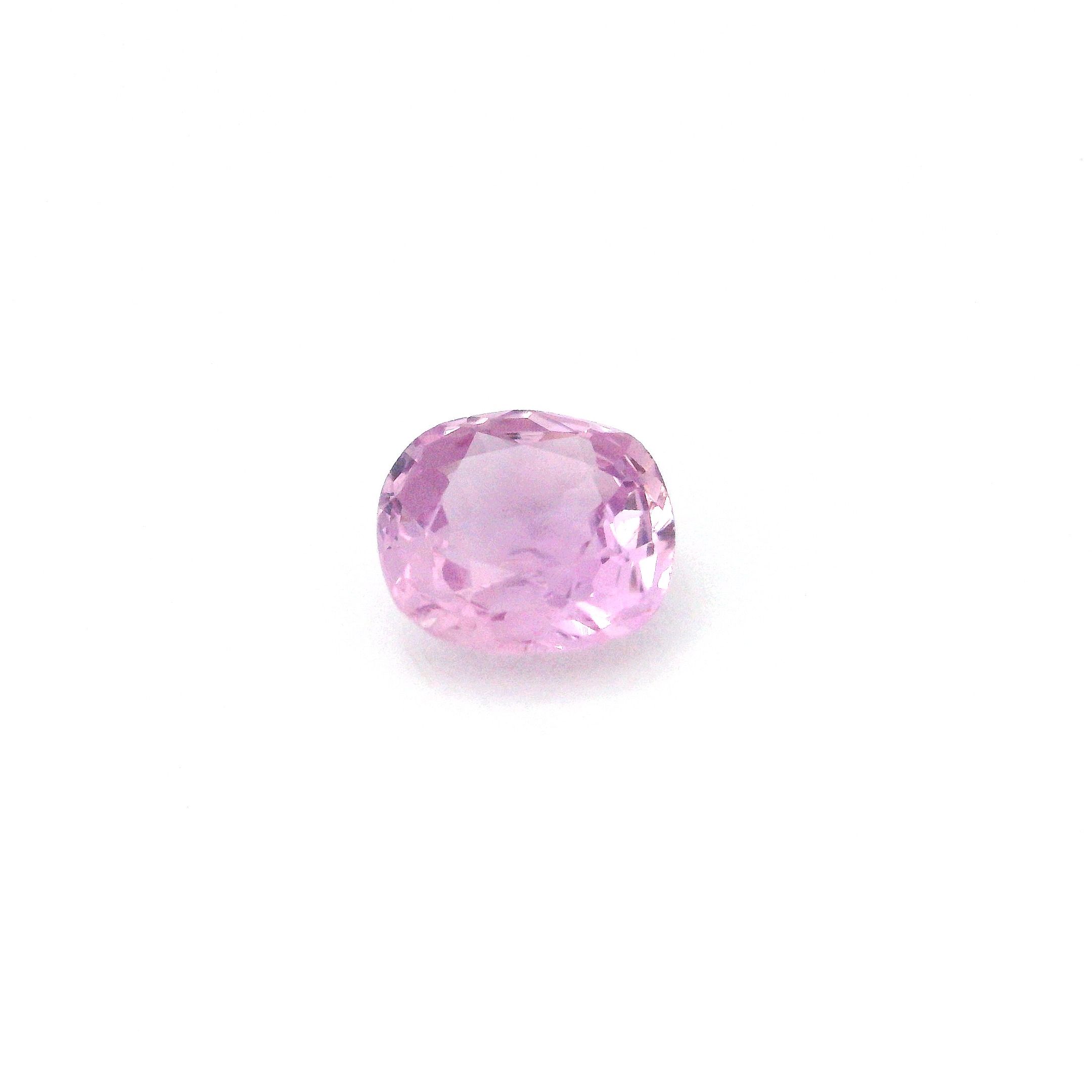 Szafir 1,44 ct, różowy, szlif cushion