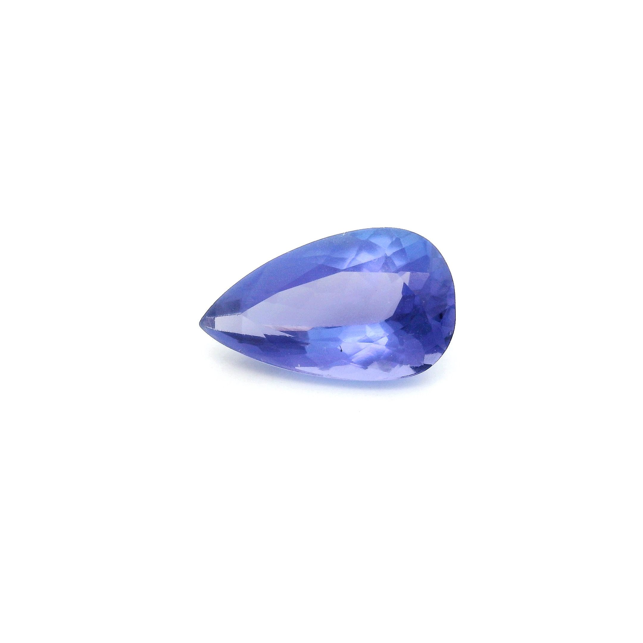 Tanzanit 1,47 ct, niebieski, szlif gruszka