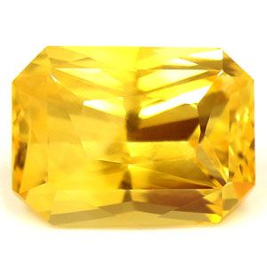 Szafir 1,12 ct, żółty, szlif szmaragdowy