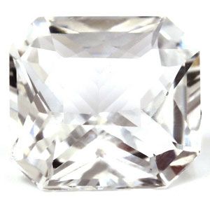 Szafir 1,94 ct, biały, szlif szmaragdowy