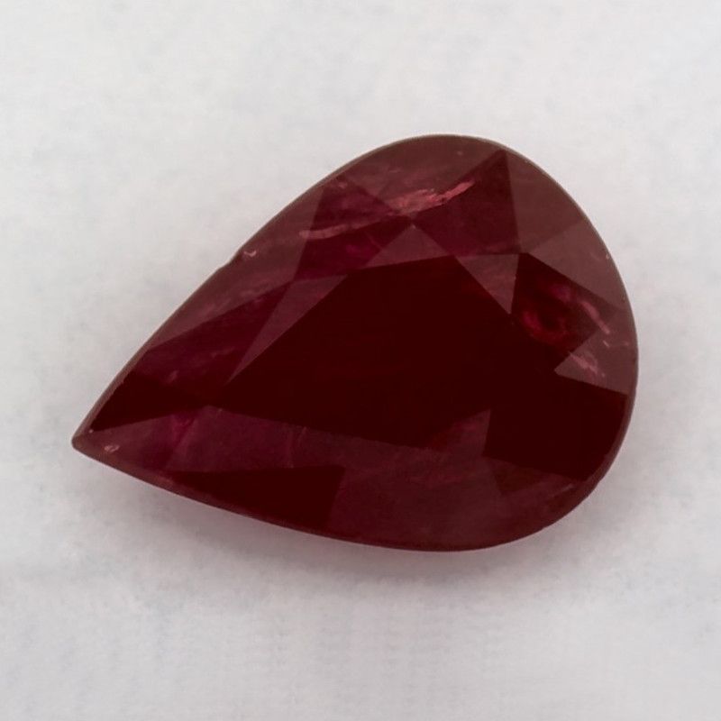 Rubin 1,01 ct, czerwony, szlif gruszka