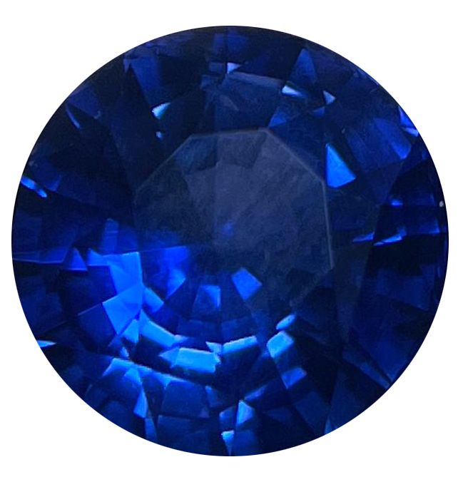 Szafir 3,11 ct, niebieski, szlif okrągły
