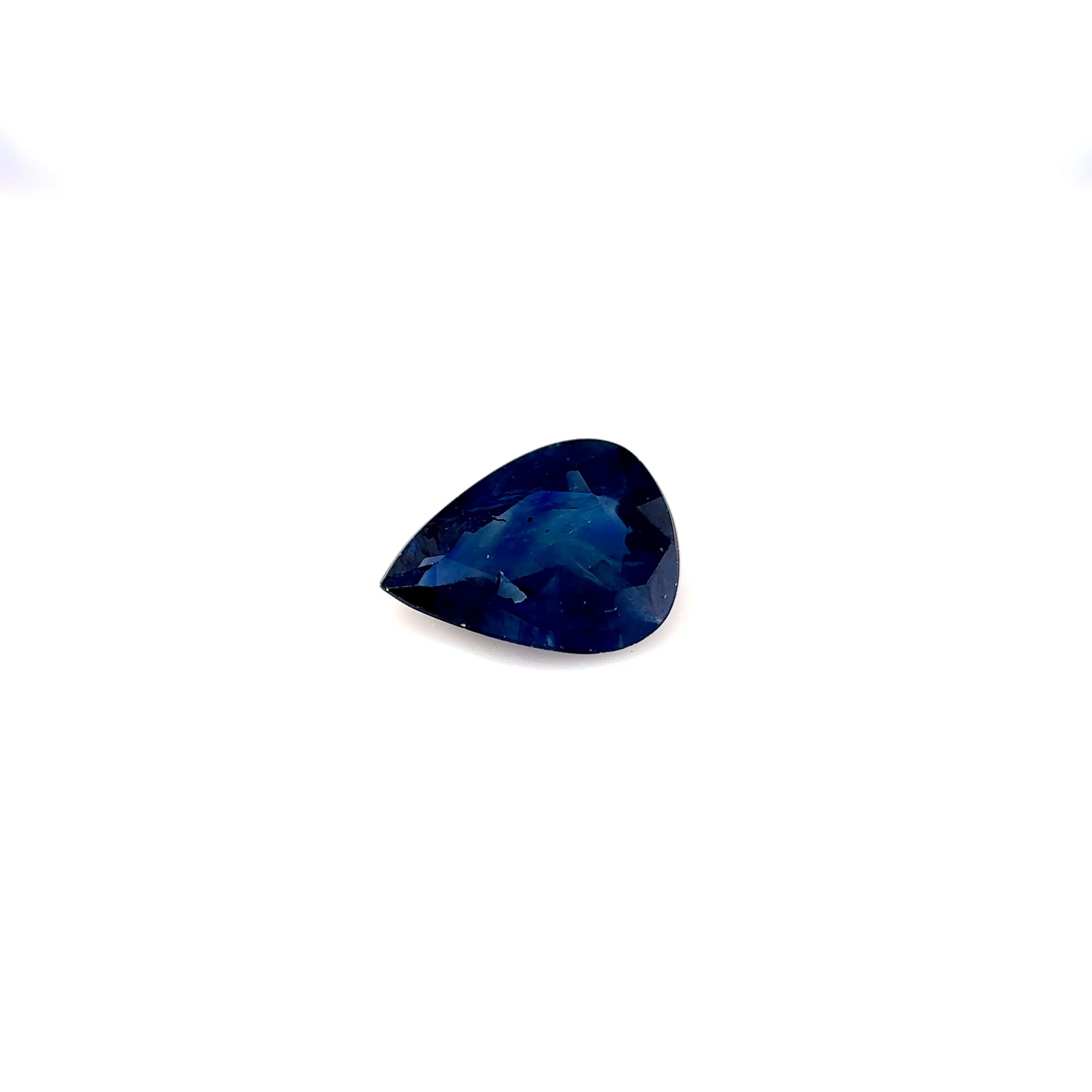 Szafir 1,48 ct, niebieski, szlif gruszka
