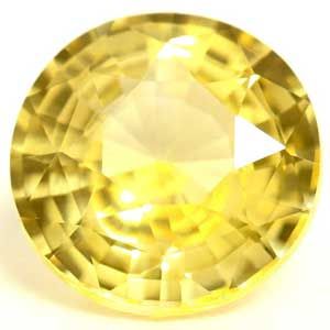 Szafir 1,49 ct, żółty, szlif okrągły