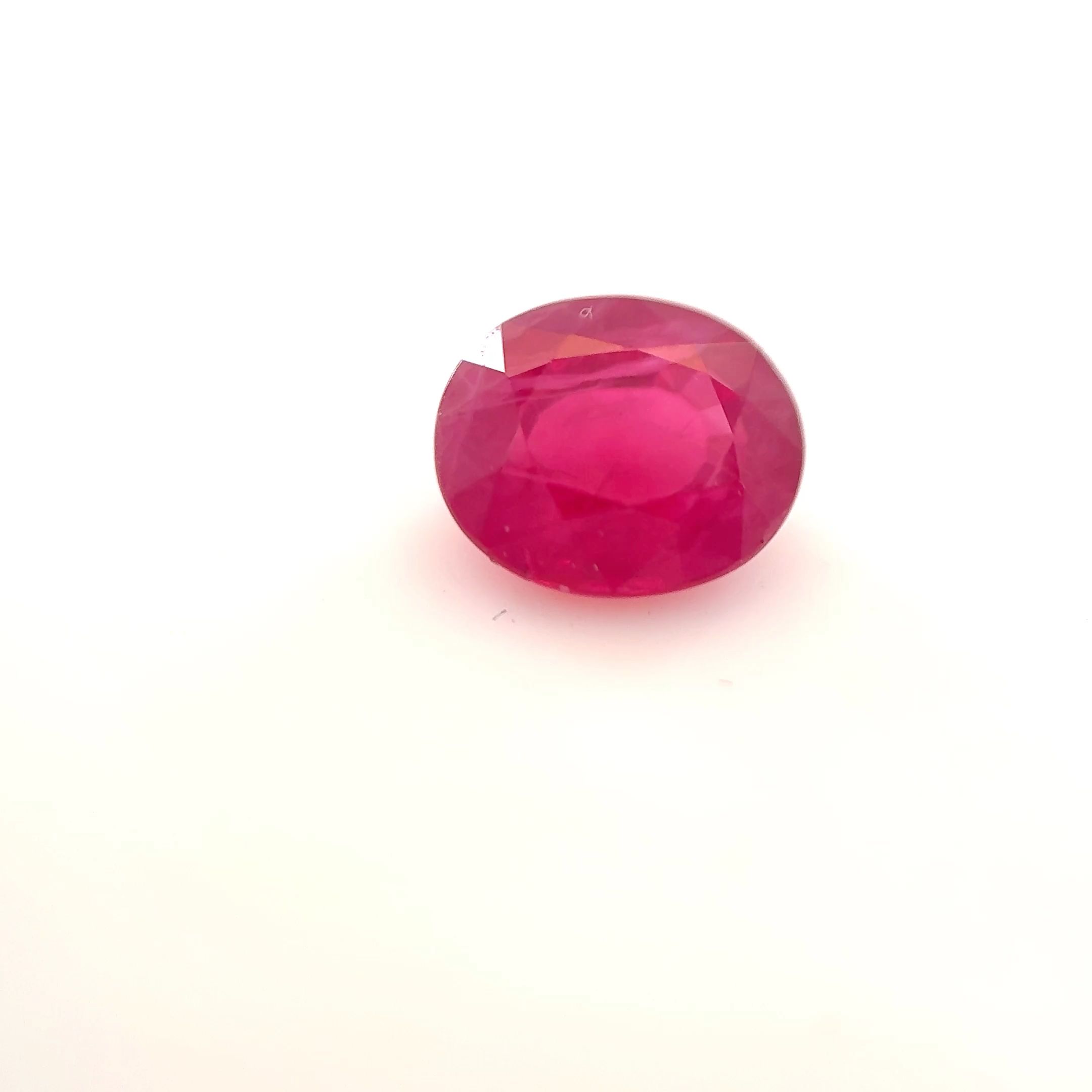 Rubin 1,01 ct, czerwony, szlif owalny