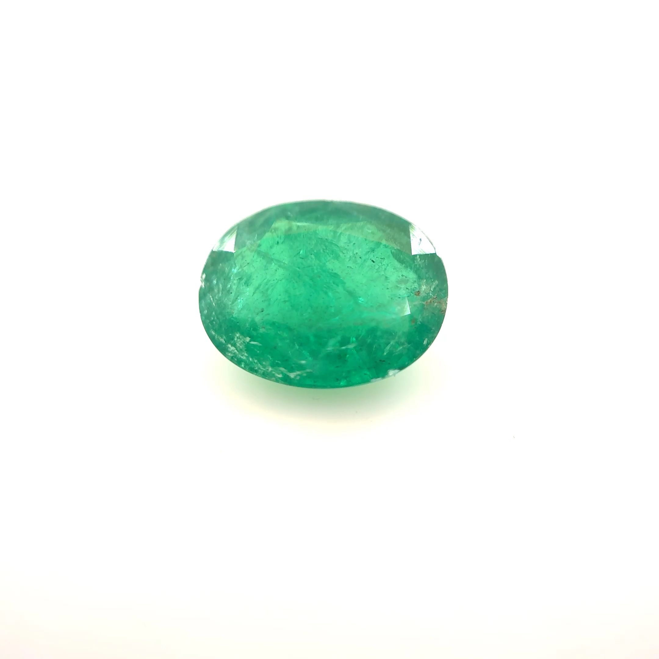 Szmaragd 3,54 ct, zielony, szlif owalny