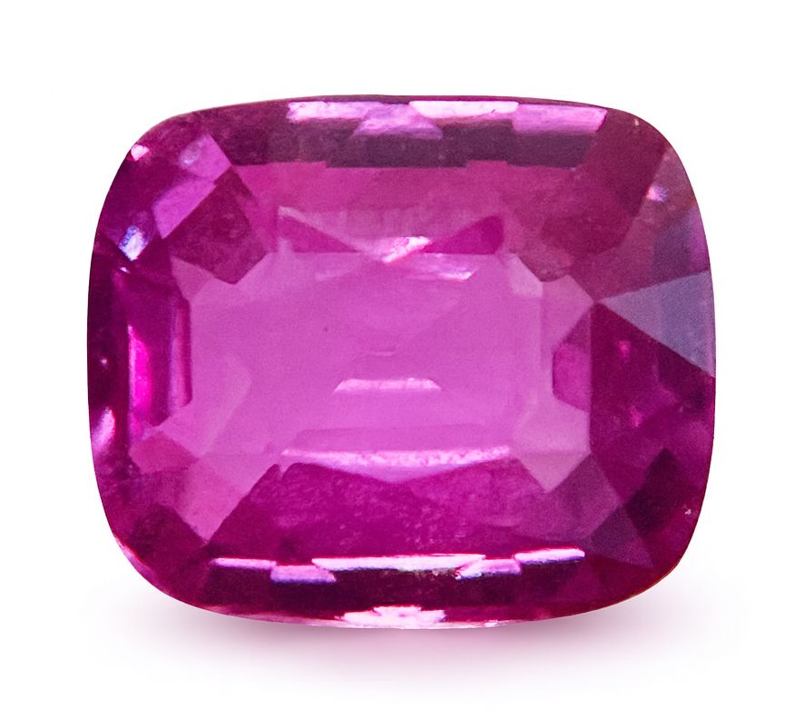 Szafir 5,01 ct, różowy, szlif cushion