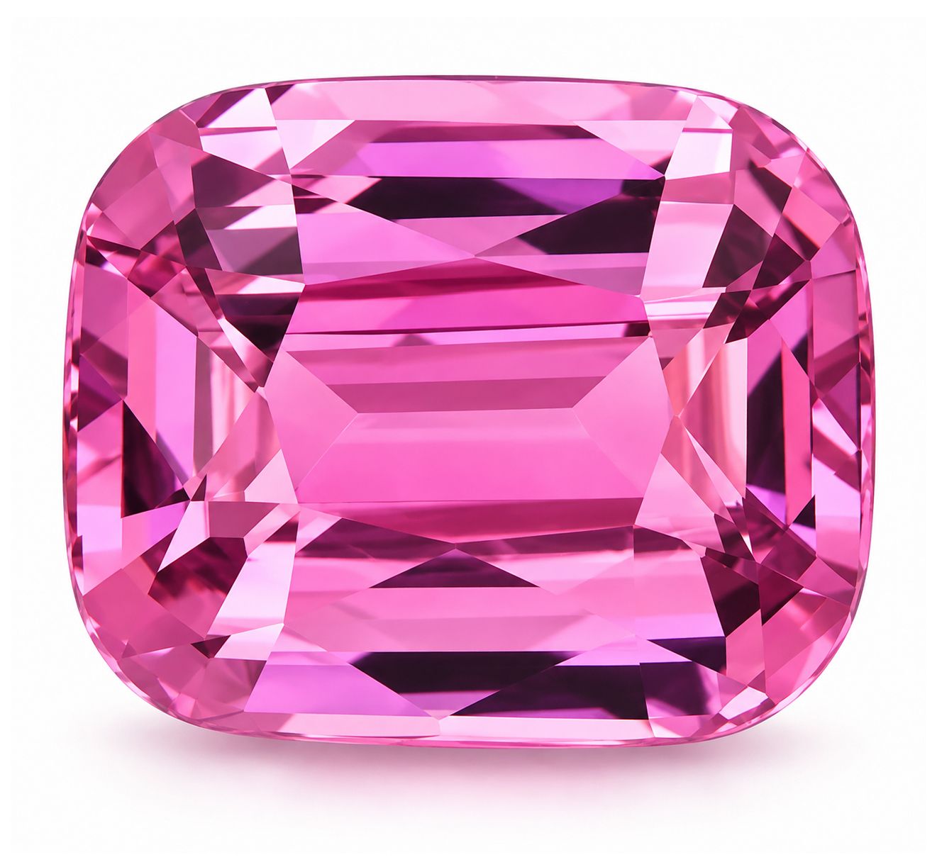 Szafir 3,08 ct, różowy, szlif cushion
