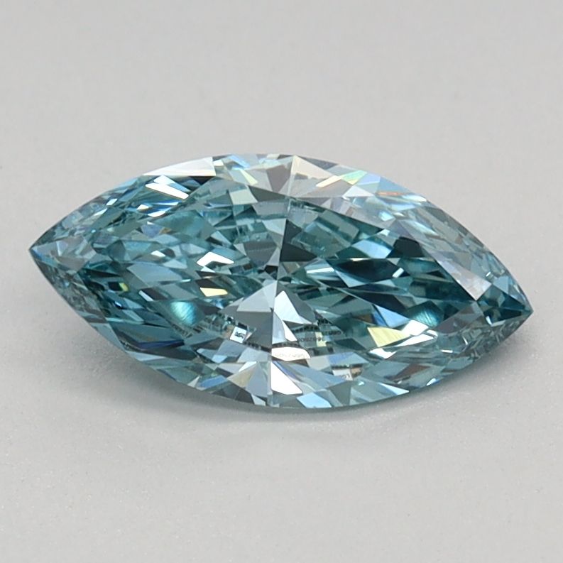 0.52 CT Fancy Vivid Greenish Blue MARQUISE