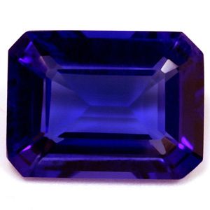Tanzanit 7,76 ct, niebieski, szlif szmaragdowy
