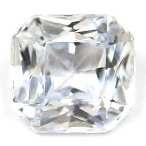 Szafir 1,55 ct, biały, szlif szmaragdowy