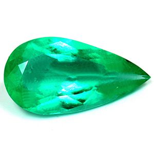 Szmaragd 3,96 ct, zielony, szlif gruszka