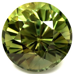 Szafir 3,02 ct, zielony, szlif okrągły