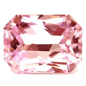 Szafir 1,42 ct, różowy, szlif szmaragdowy