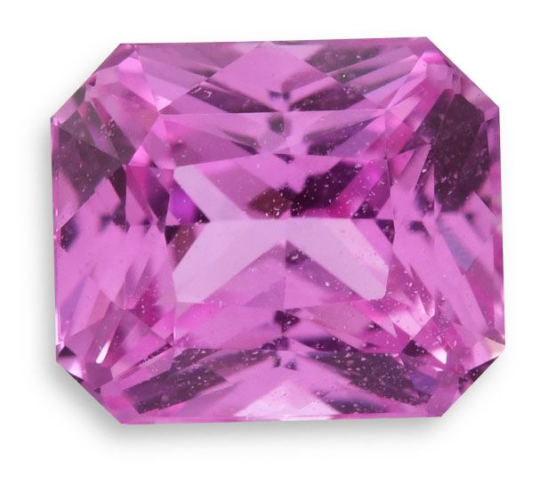 Szafir 1,66 ct, różowy, szlif radiant