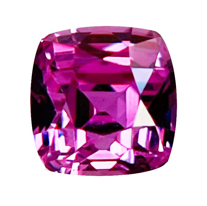 Szafir 2,06 ct, różowy, szlif cushion