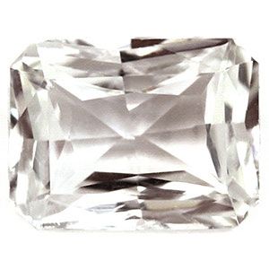 Szafir 1,52 ct, biały, szlif szmaragdowy