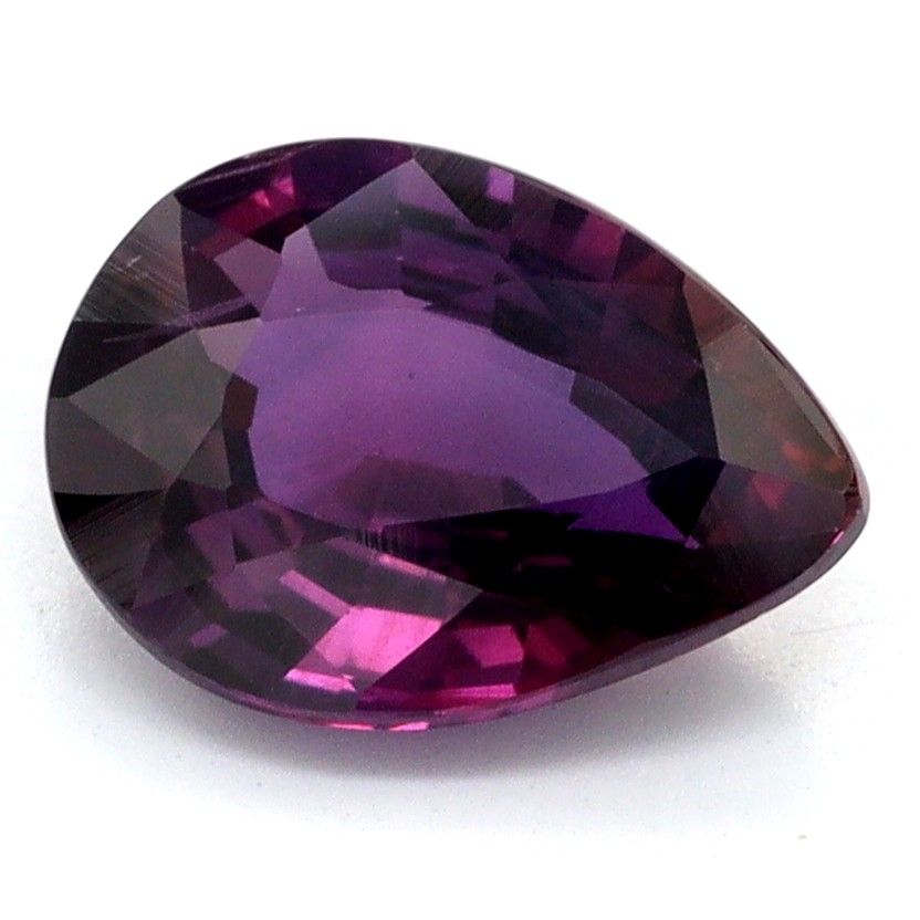 Szafir 1,03 ct, purpurowy, szlif gruszka