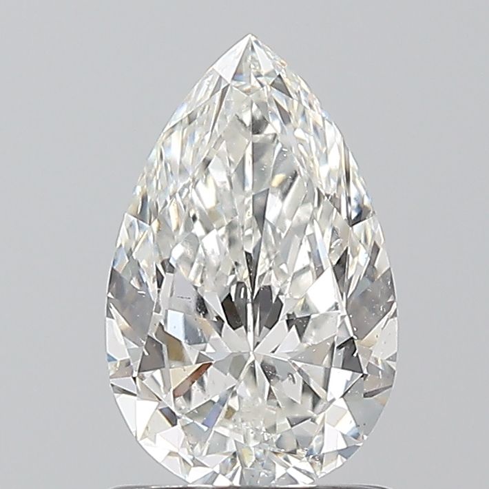 1.01-carat pear diamond with G color, null cut, and SI2 clarity.