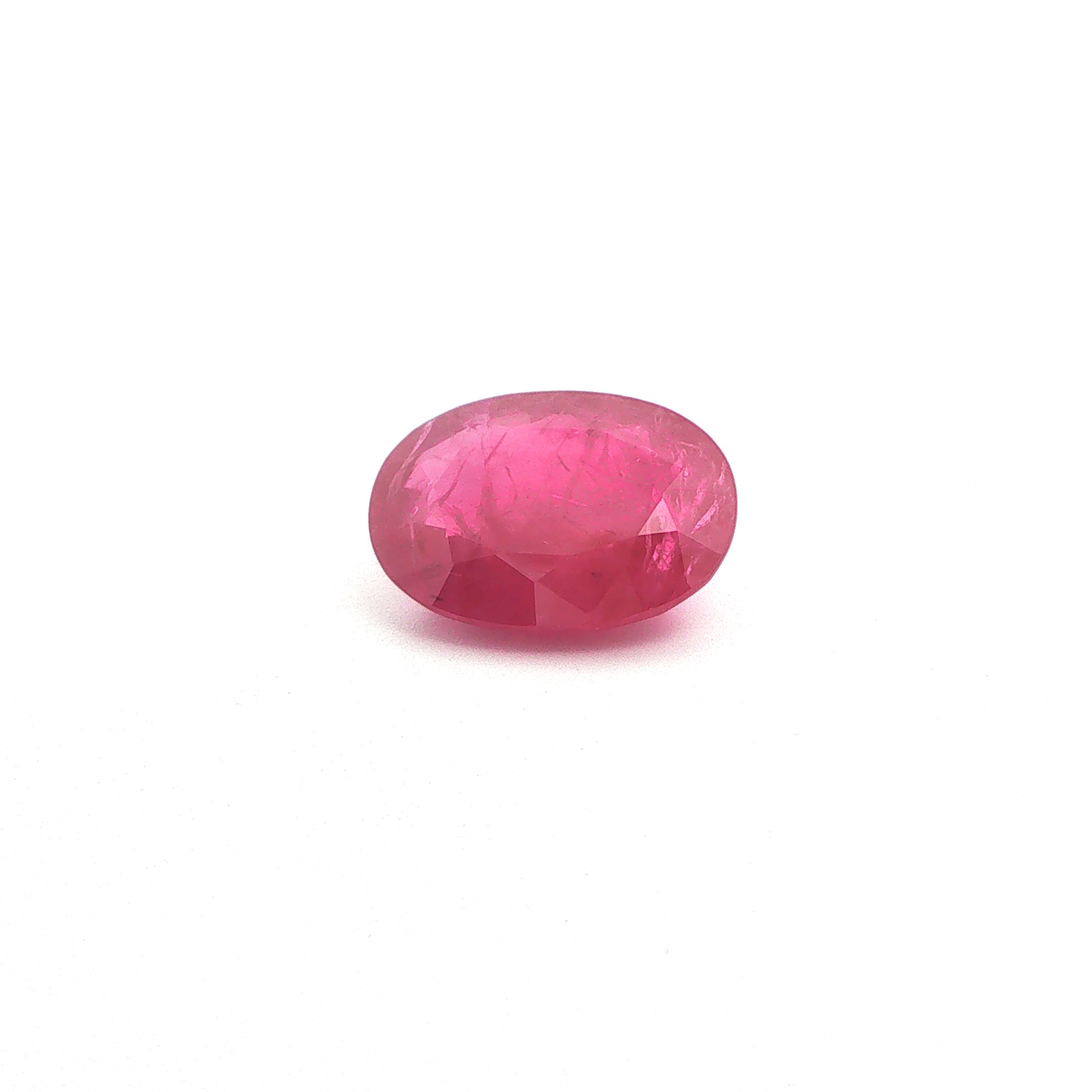Rubin 11,70 ct, czerwony, szlif owalny