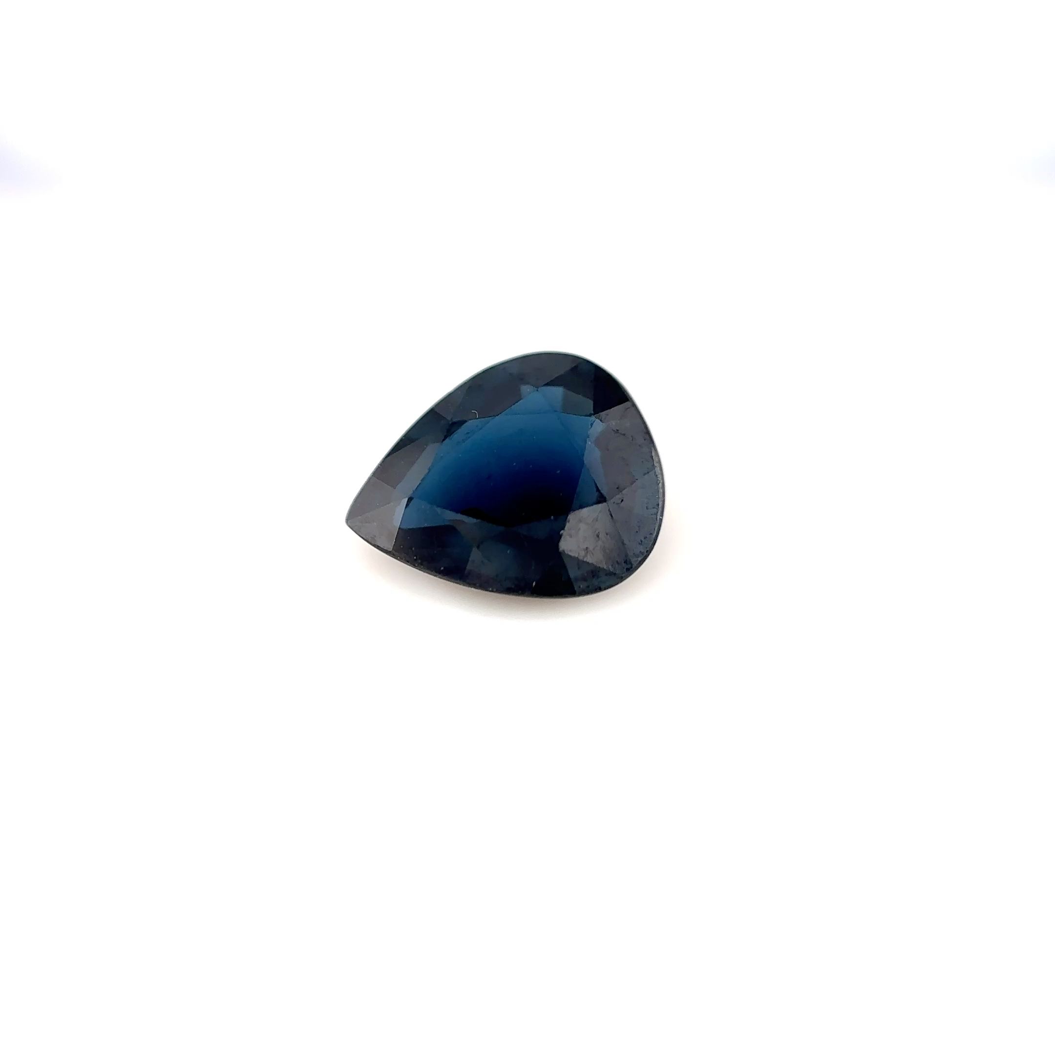 Szafir 2,55 ct, niebieski, szlif gruszka