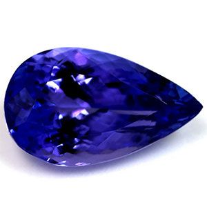 Tanzanit 7,35 ct, niebieski, szlif gruszka