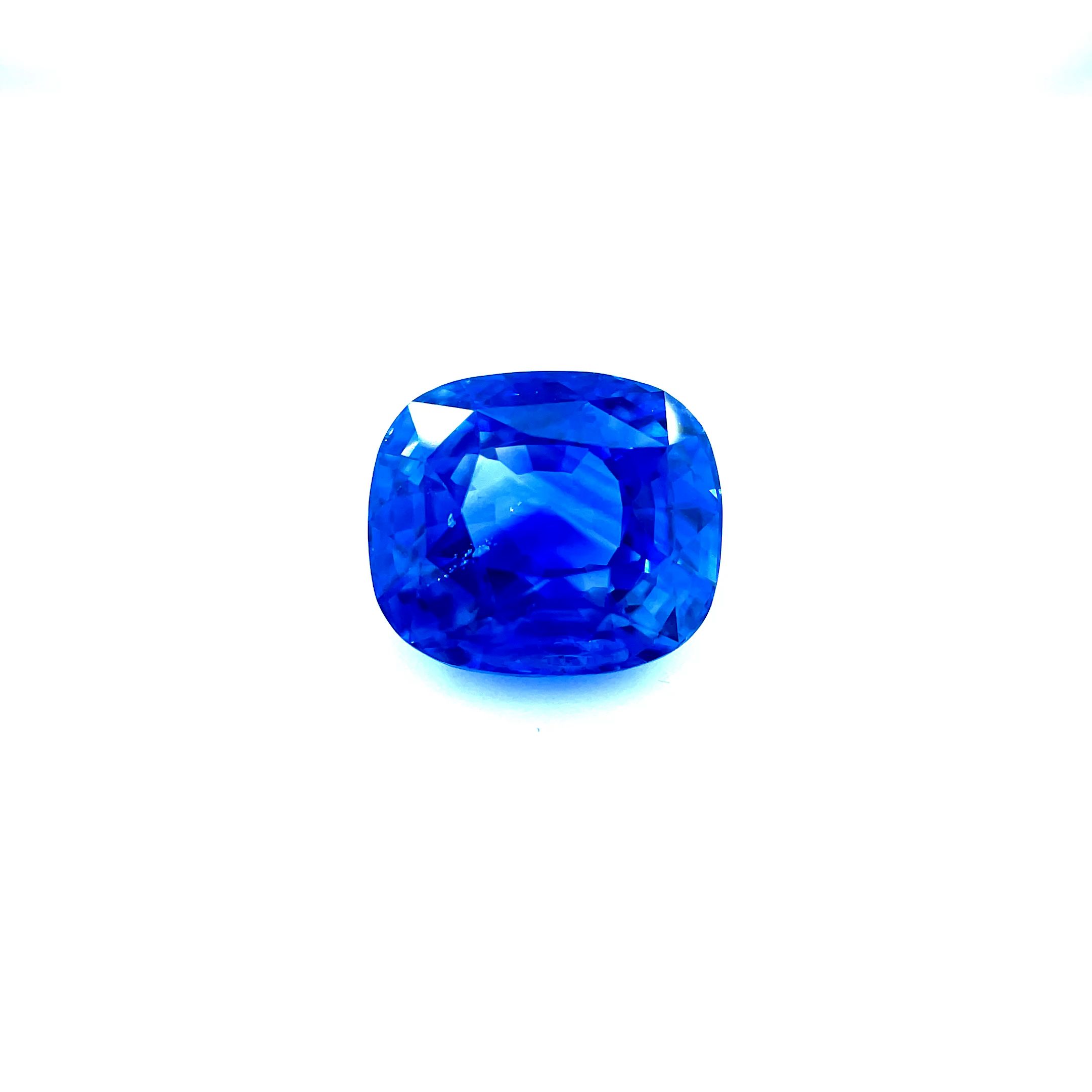 Szafir 4,52 ct, niebieski, szlif cushion