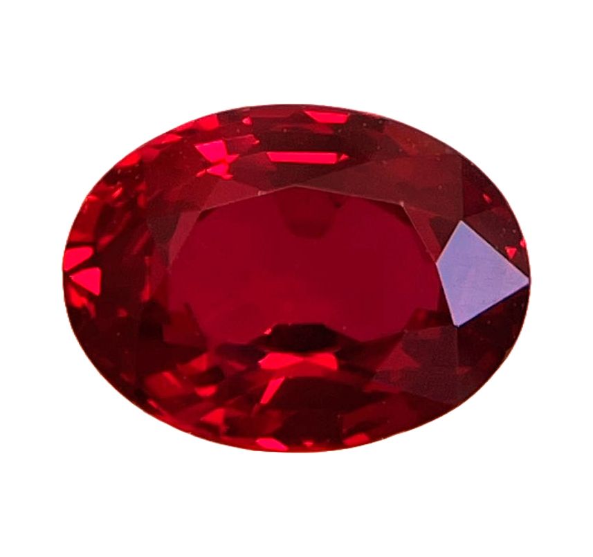 Rubin 1,67 ct, czerwony, szlif owalny
