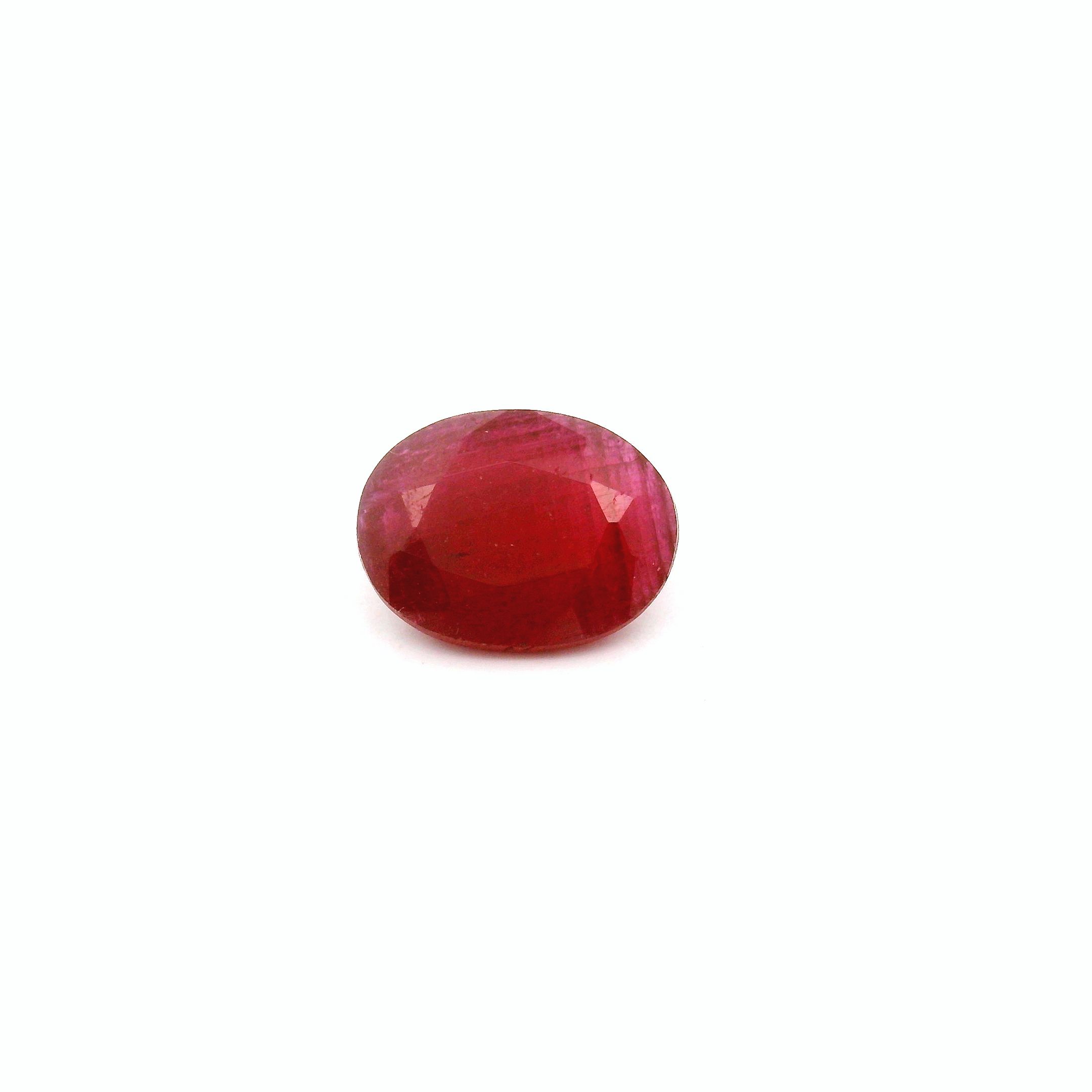 Rubin 1,31 ct, czerwony, szlif owalny