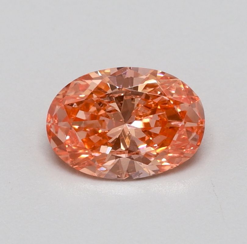 0.3 CT Fancy Vivid Pinkish Orange OVAL
