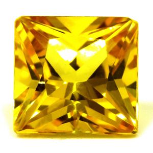 Szafir 1,39 ct, żółty, szlif kwadratowy