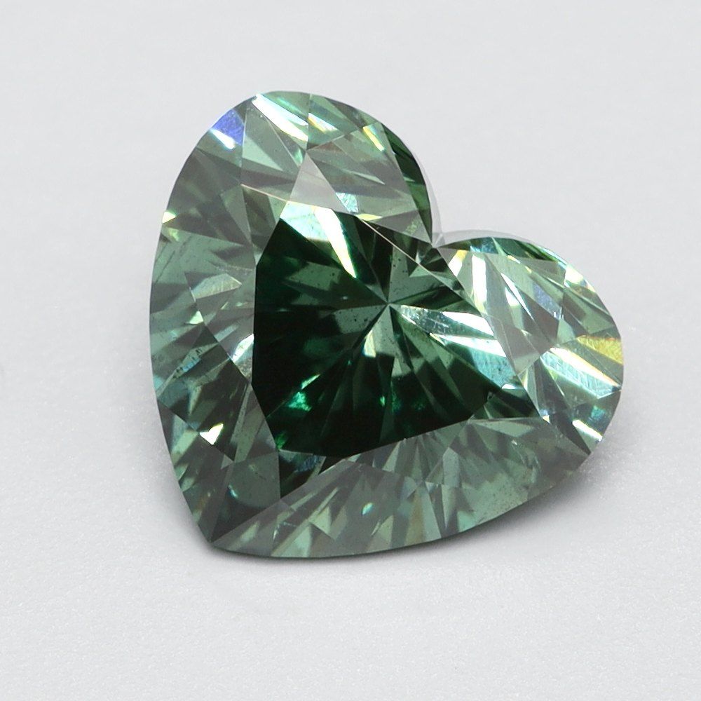 1.15 CT Fancy Vivid Green HEART