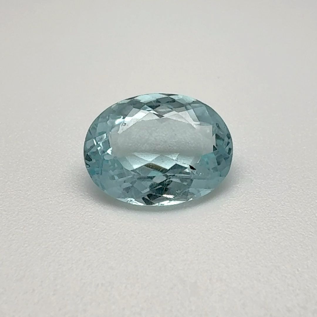 AQUAMARINE FACETED 2.585ct BLUE Vivid Light Blue SI BRAZIL NONE
