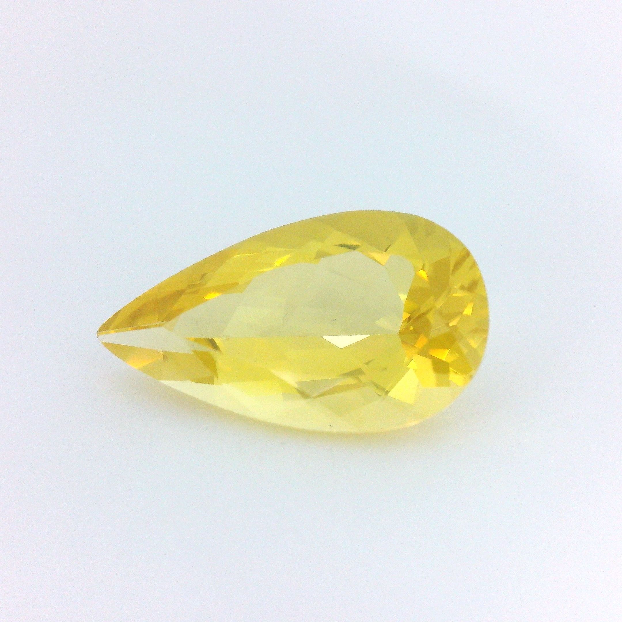 Heliodor 3,61 ct, żółty, szlif gruszka