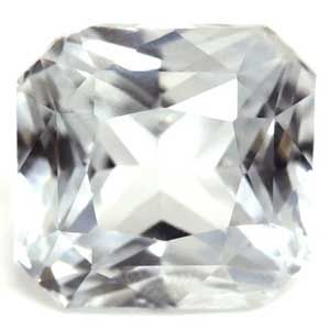 SAPPHIRE FACETED 1.18ct WHITE Snow White EC SRILANKA HEATED
