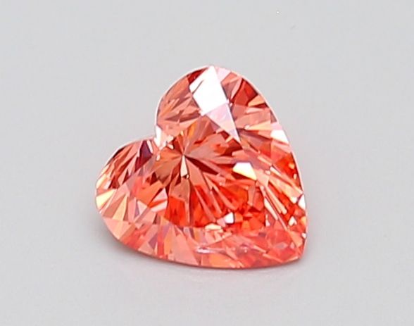 0.73 CT Fancy Vivid Orangey Pink HEART