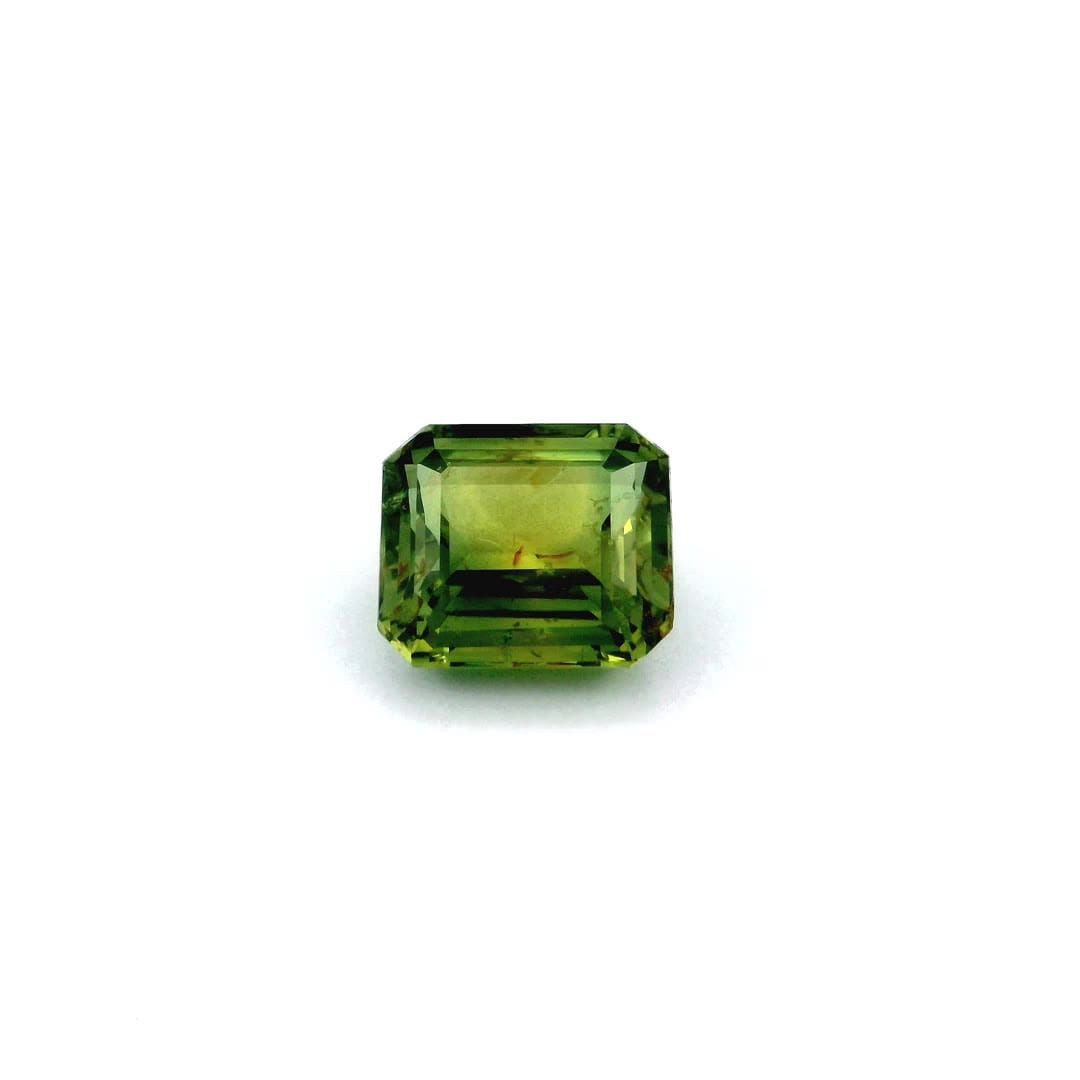 Szafir 4,74 ct, zielony, szlif szmaragdowy