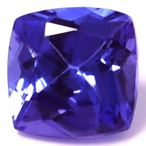 Tanzanit 1,43 ct, niebieski, szlif cushion