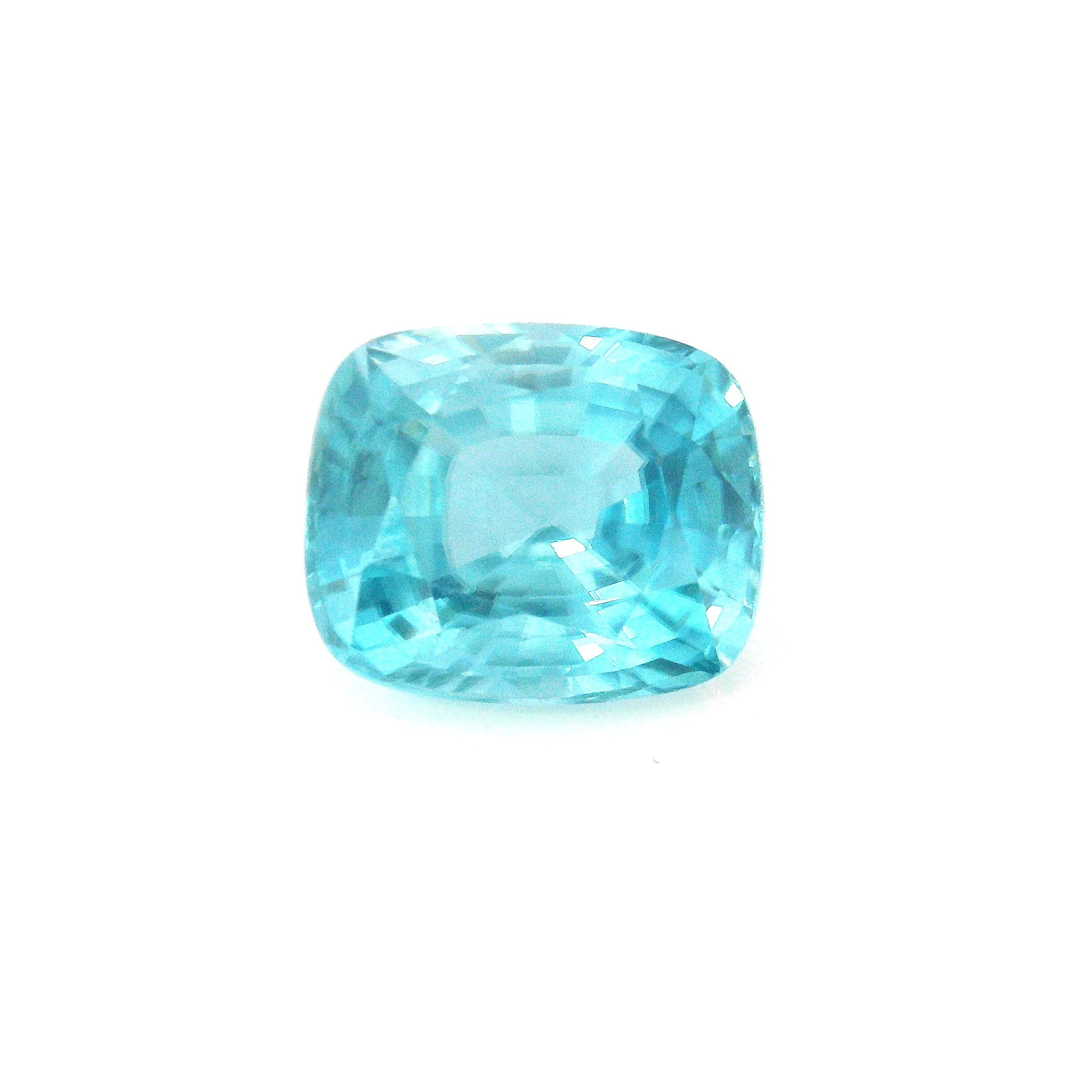 Cyrkon 6,27 ct, niebieski, szlif cushion
