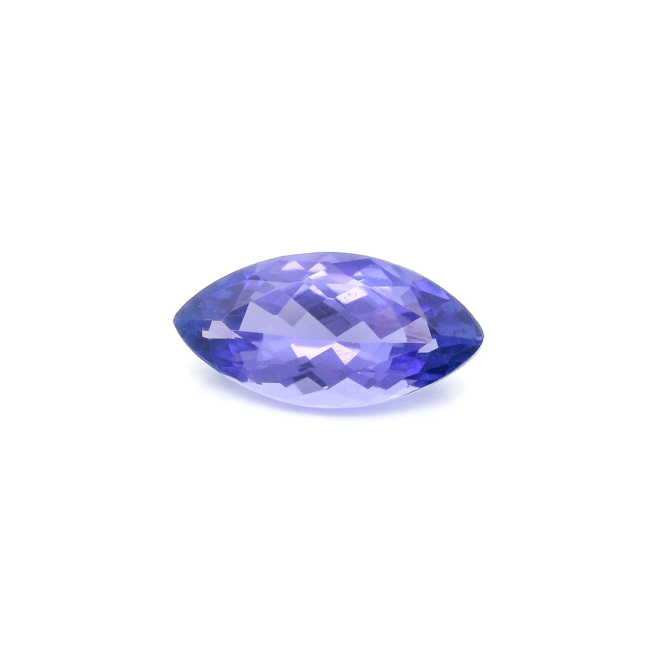 Tanzanit 1,91 ct, niebieski, szlif markiza
