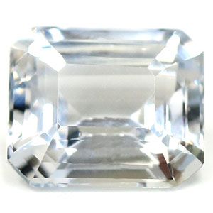 Szafir 2,01 ct, biały, szlif szmaragdowy