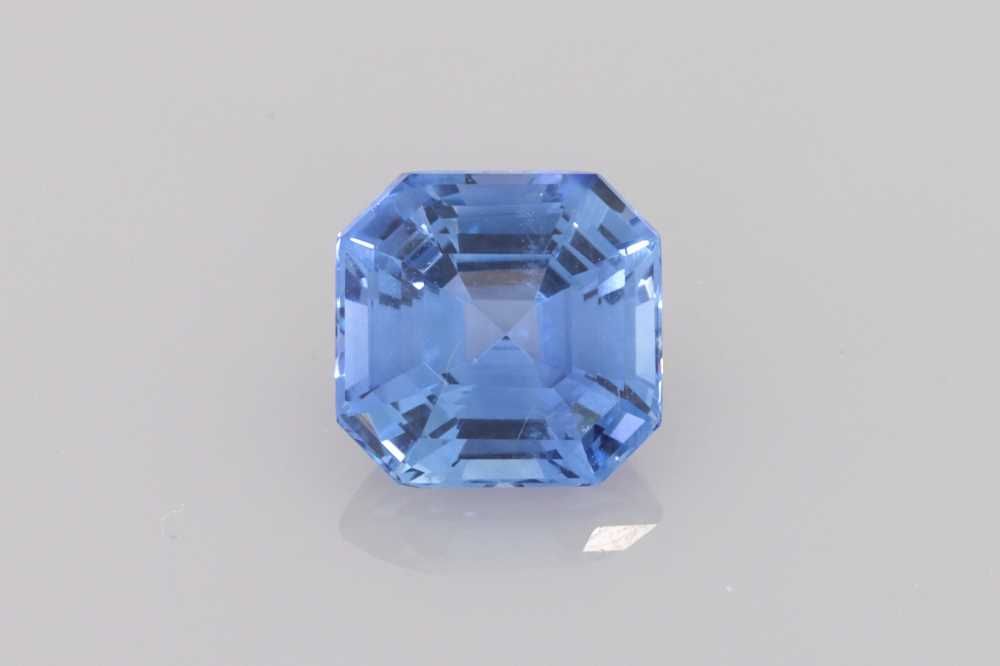 Szafir 1,36 ct, niebieski, szlif asscher