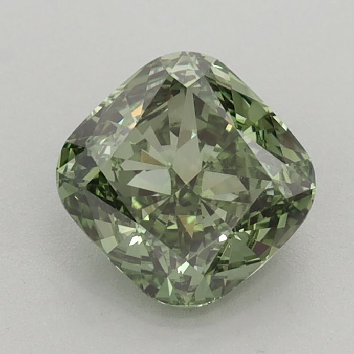 1.23 CT Fancy Vivid Green CUSHION BRILLIANT