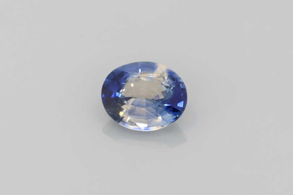 Szafir 1,16 ct, dwubarwny, szlif owalny