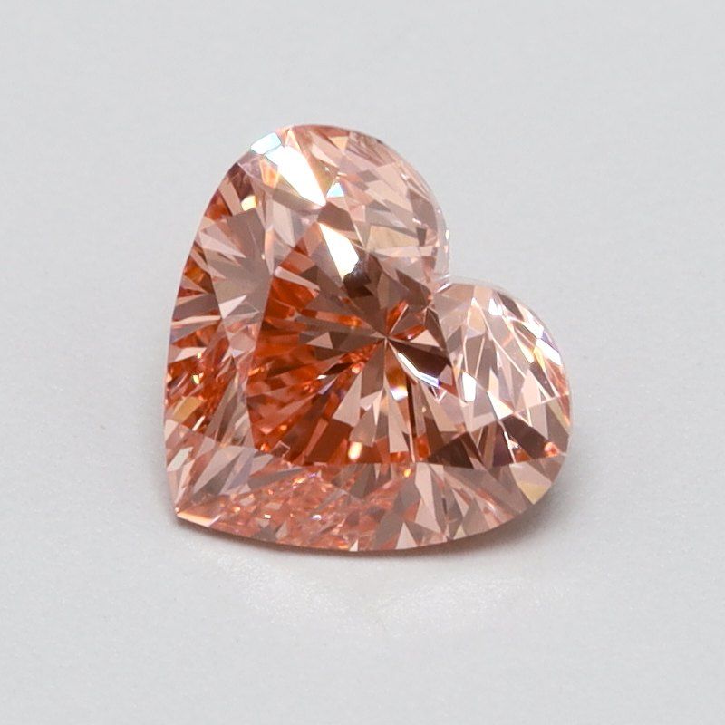 0.43 CT Fancy Vivid Orangey Pink HEART