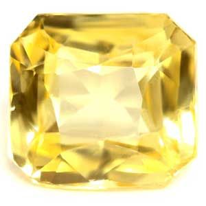 Szafir 1,09 ct, żółty, szlif szmaragdowy
