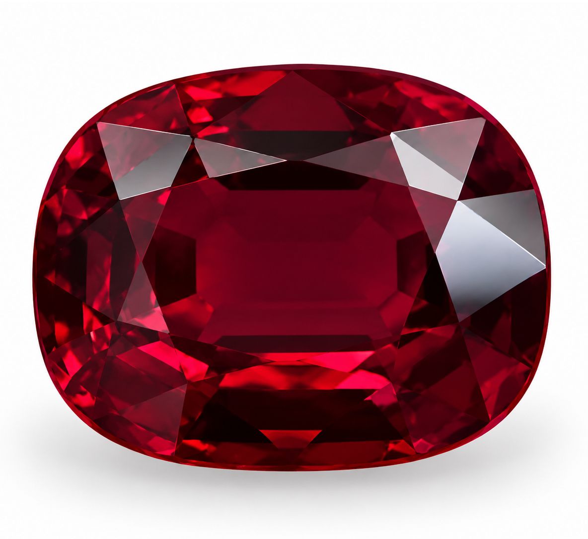 Rubin 5,10 ct, czerwony, szlif cushion
