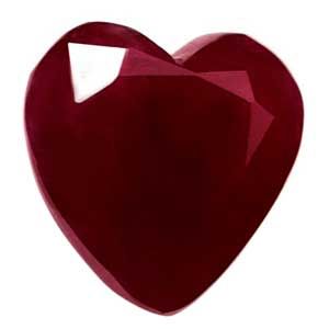 Rubin 1,32 ct, czerwony, szlif serce